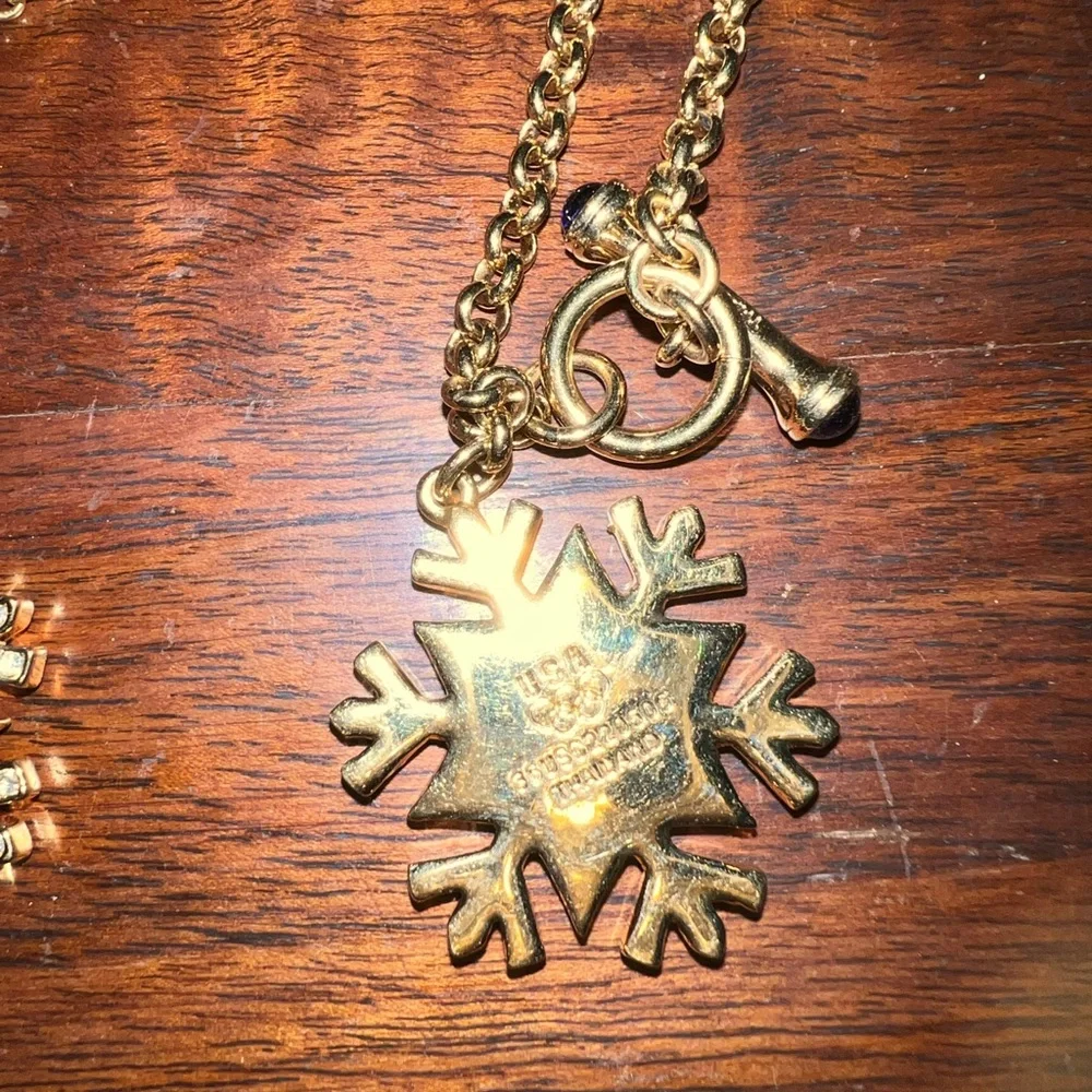 2002 SLC USA Winter Olympics Snowflake Necklace and matching Bracelet